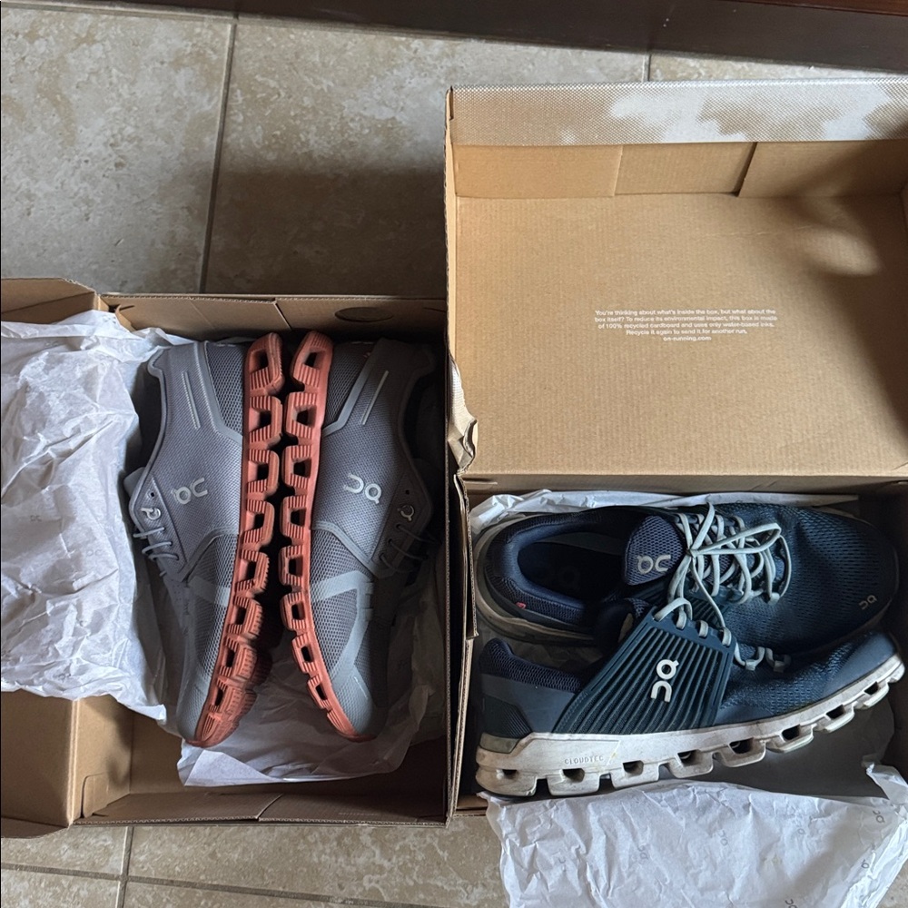 ON Running Shoes in Gray and Blue